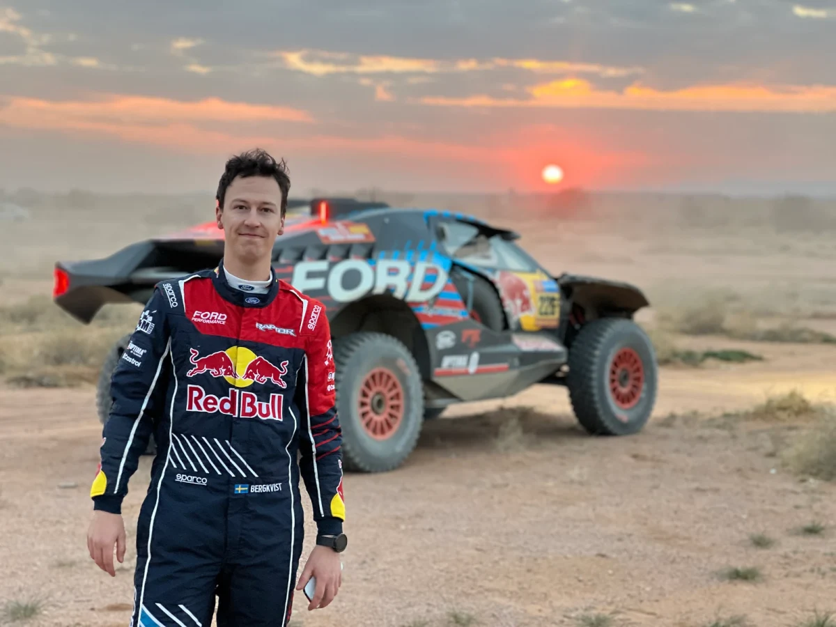 Emil Bergkvist, rallyprofil och kartläsare, på Örebro Race Day