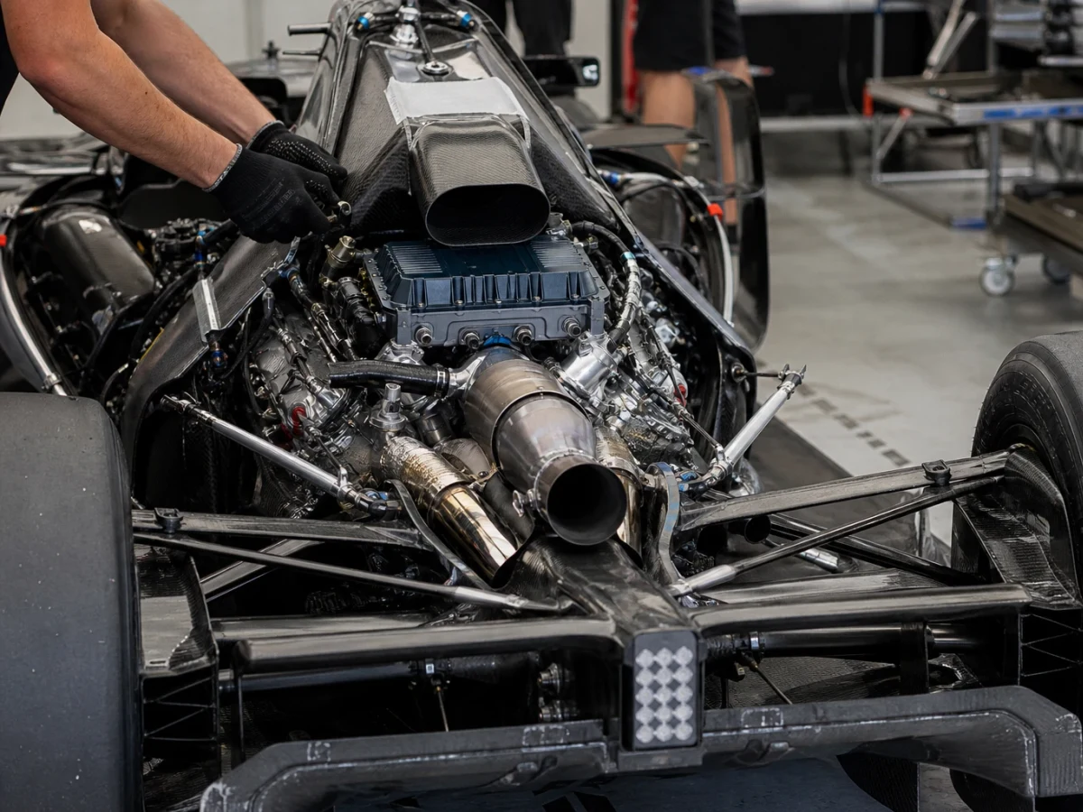 Motorsportmiljö som illustrerar Porsche i Formel 1