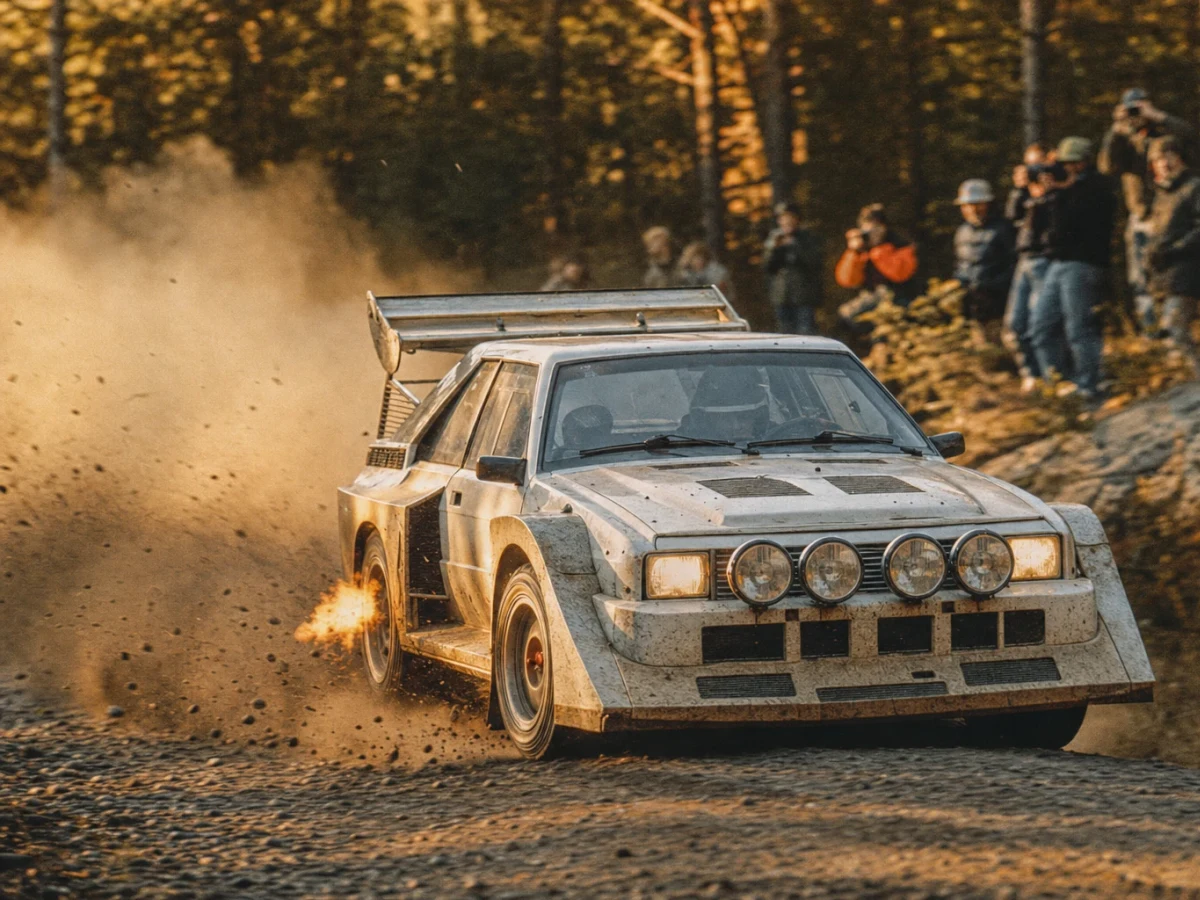 Grupp B-rallybil som illustrerar Lancia Delta S4