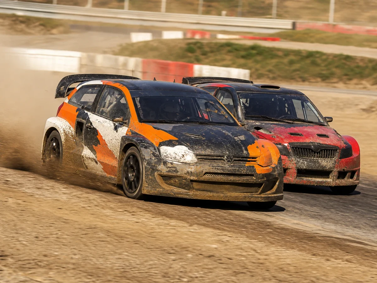 Motorsportmiljö som illustrerar rallycross