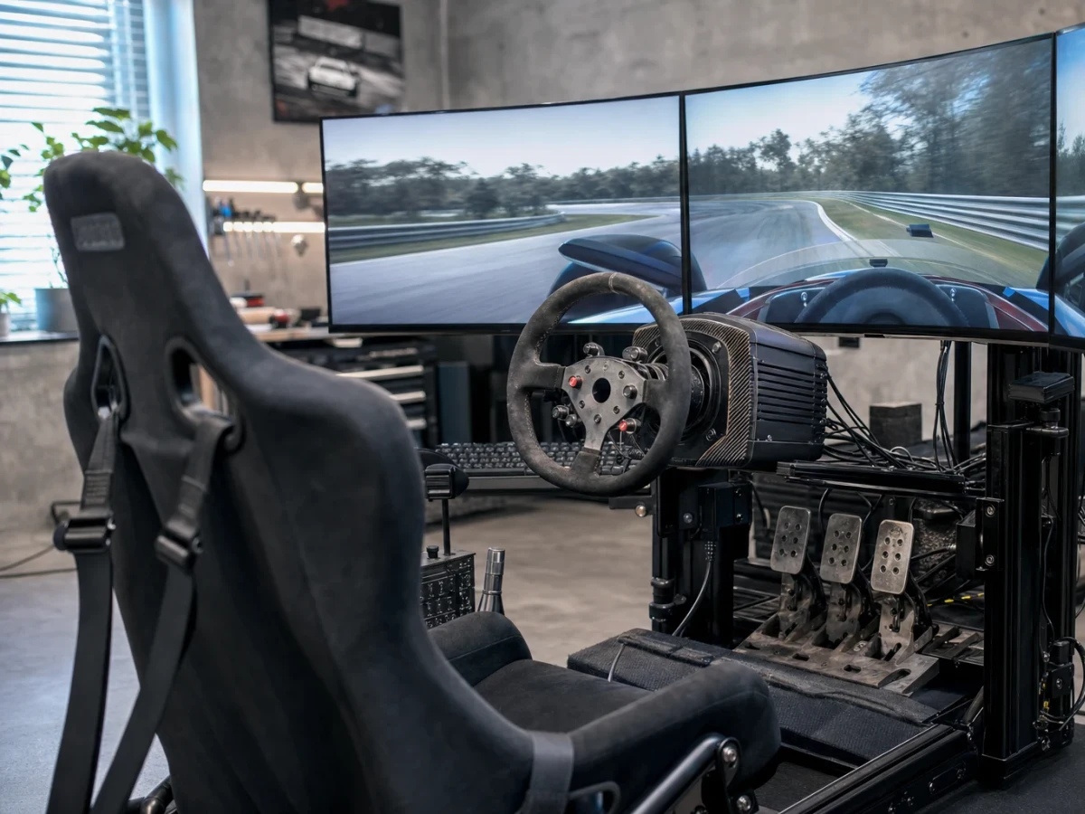 Motorsportmiljö som illustrerar simracing